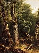 Asher Brown Durand Landscape (Birch and Oaks) oil painting on canvas